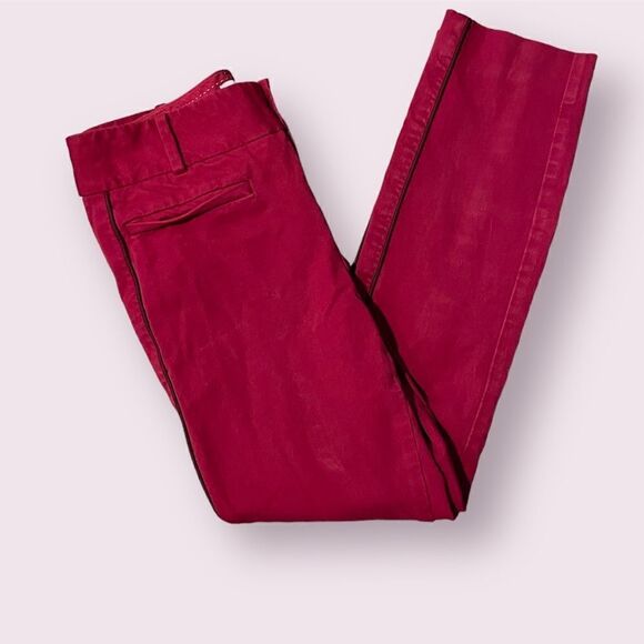 Anthropologie The Essential Slim Trousers in Red Size 2 - Picture 3 of 6
